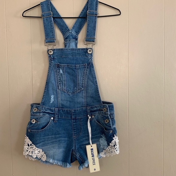 Blue Spice Denim - 🚩SOLD🚩 Boho Distressed Shorts Overalls